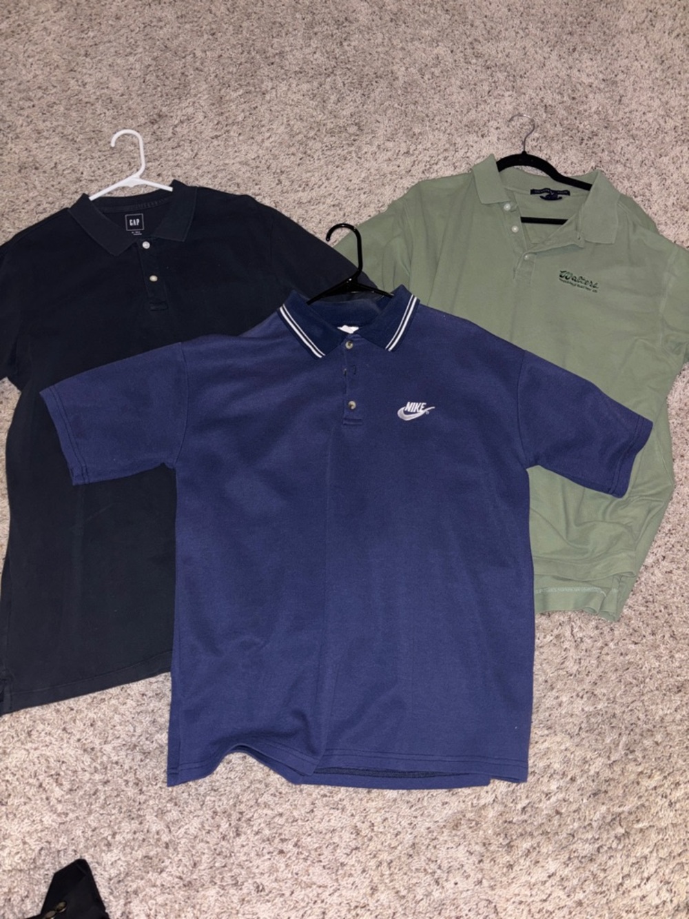 Nike Blue Polo with White Swoosh and Trim